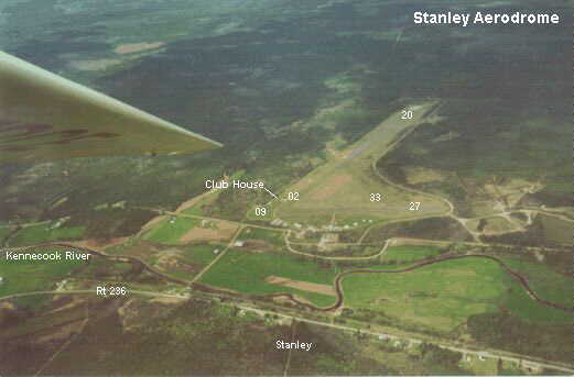 Aerial view of Stanley Airport from the South