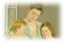 Pictured is a painting by Mary Cassatt called "Young Mother and Two Children."