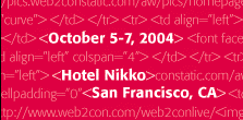 Octover 5-7, 2004, Hotel Nikko, San Francisco, CA.