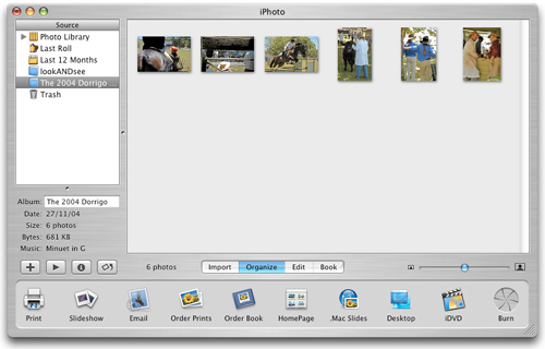 Figure 4. Creating a separate album to group related photos 