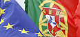 Fahne von Europa und Portugal. Quelle: ap