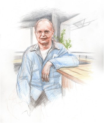 Portrait of Donald E. Knuth by Alexandra Drofina. Commercial users should write to Yura Revich (revich@computerra.ru) for permission