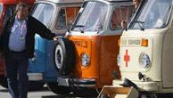 Old-fashioned Volkswagen buses