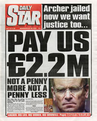 Image of Daily Star - Archer jailed