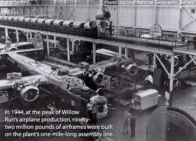 airframe on assembly line