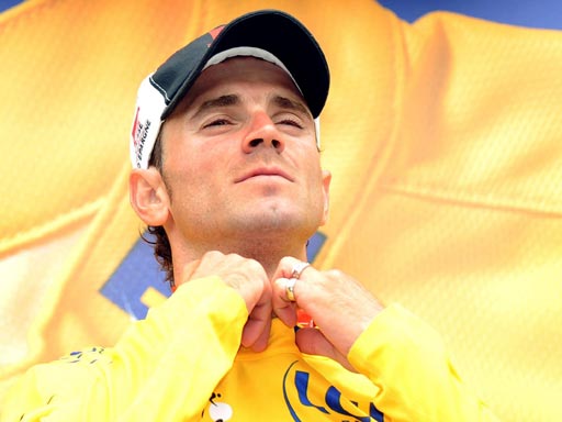 Alejandro Valverde in Gelb; Rechte: dpa