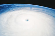 Satellitenbild eines Hurrikans.