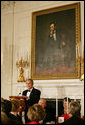 President George W. Bush addresses his remarks during the State Dinner in honor of the Nations Governors at the White House, Sunday evening, Feb. 25, 2007.  White House photo by Shealah Craighead