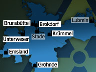 Karte der norddeutschen Atomkraftwerke  NDR 
