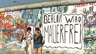 Die Westseite der Berliner Mauer