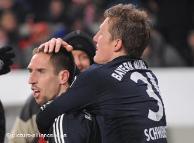 Jubel Franck Ribery und Bastian Schweinsteiger