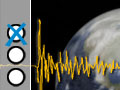 Quiz-Grafik, Erdbeben-Symbolbild, Erdkugel mit Seismogrammkurfe | Bild: Getty Images, Montage: BR