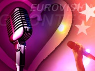 Eurovision Song Contest Herz vor einem Mikrofon. © Mikrofon: Panther Media, Rotes Licht: picture alliance. Fotograf: Mikrofon: J.Steidl, Rotes Licht: Isabel Schiffler