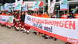 Wirbel am Flughafen Schwechat: Protestaktion des AUA-Bodenpersonals am vergangenen Donnerstag.