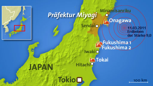 Karte Japan 