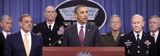 US-Präsident Barack Obama und die Militärspitze (Foto: dapd)