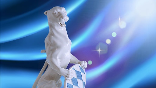  Bayerischer Fernsehpreis,  Porzellanmanufaktur " Blauer Panther" | Bild: BR/ Foto Sessner, colourbox.com, Montage: BR