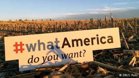 #WhatAmerica sign in an Iowa cornfield